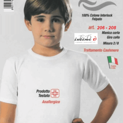 Maglia Bimbo Manica Corta Cotone Caldo Termico