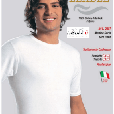 Maglia Uomo Manica Corta Cotone Caldo Termico Giro Collo